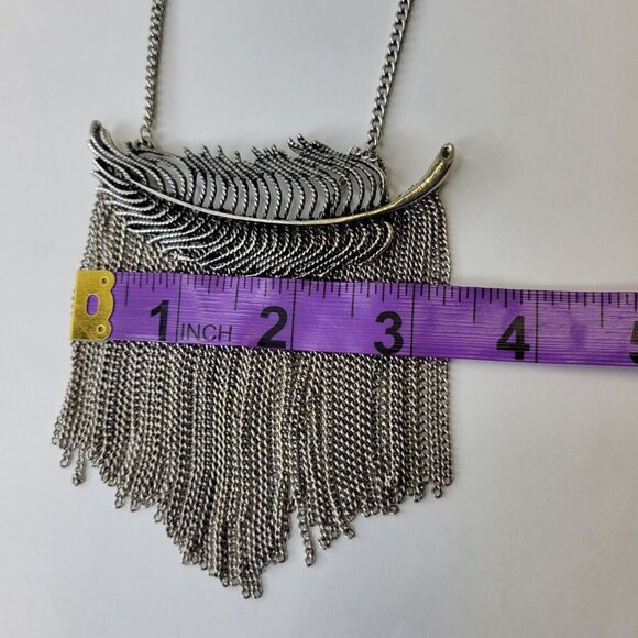 Tribal Motif Feather Pendant Necklace - Picture 8 of 12